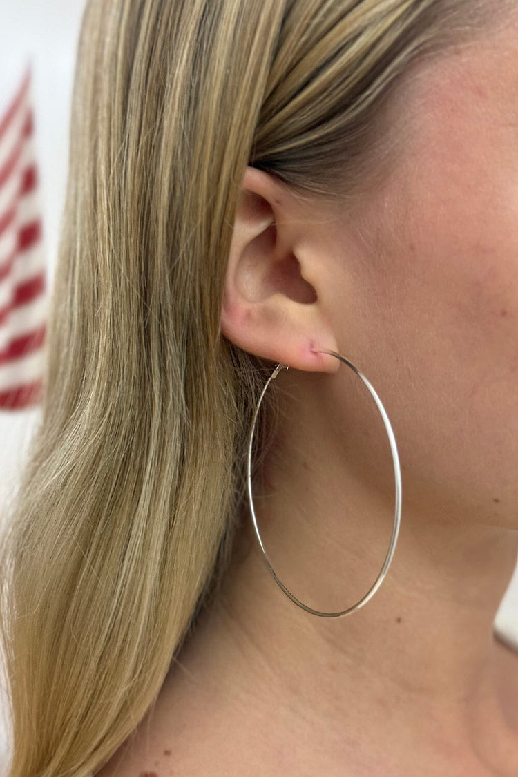 Large Hoop Earrings | Silver
