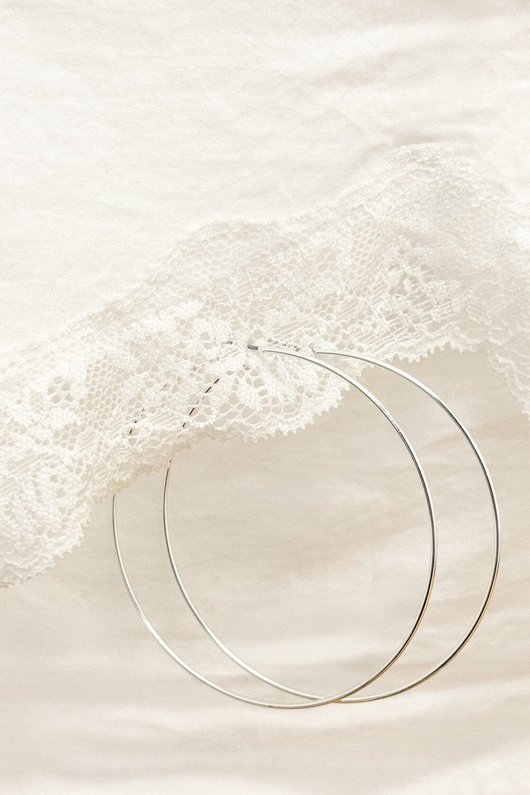 Large Hoop Earrings | Silver
