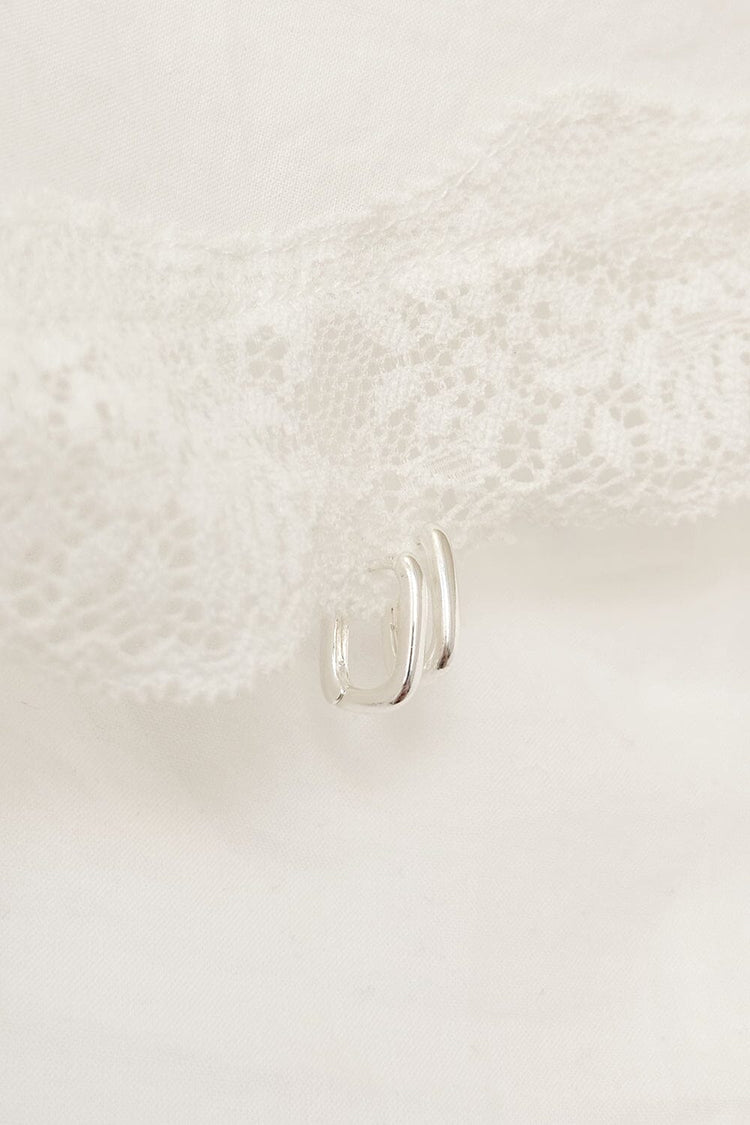 Square Hoop Earrings | Silver