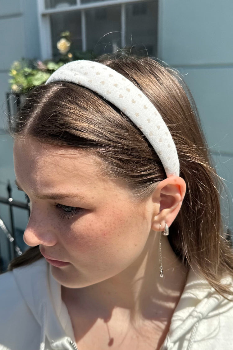 Heart Headband | White Peach Hearts