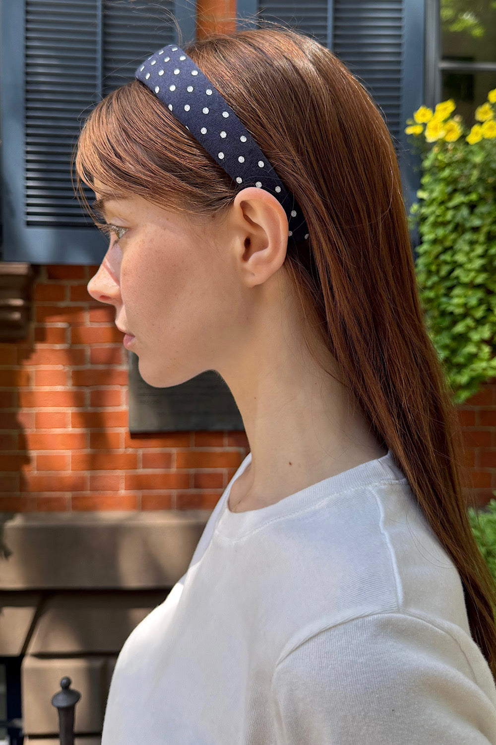 Navy Blue White Polka Dots