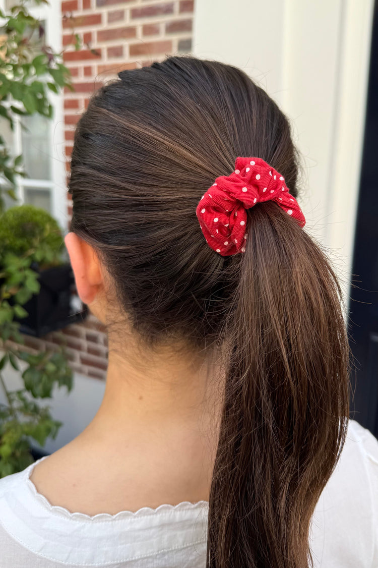 Polka Dots Scrunchie | Red White Polka Dots