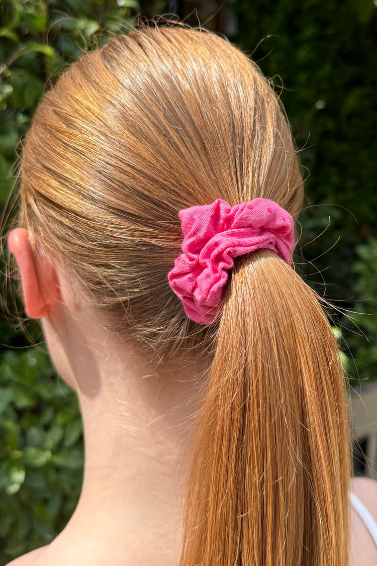 Polka Dots Scrunchie | Pink With Red Polka Dots