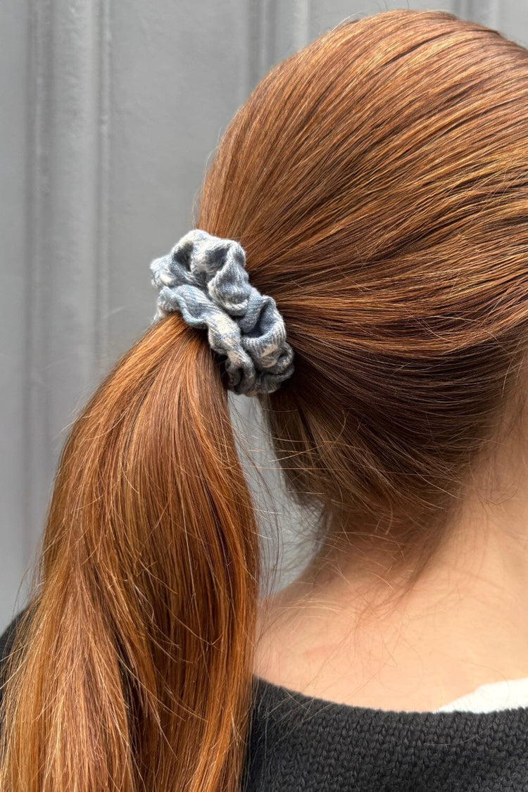 Plaid Scrunchie | Sky Blue White Plaid