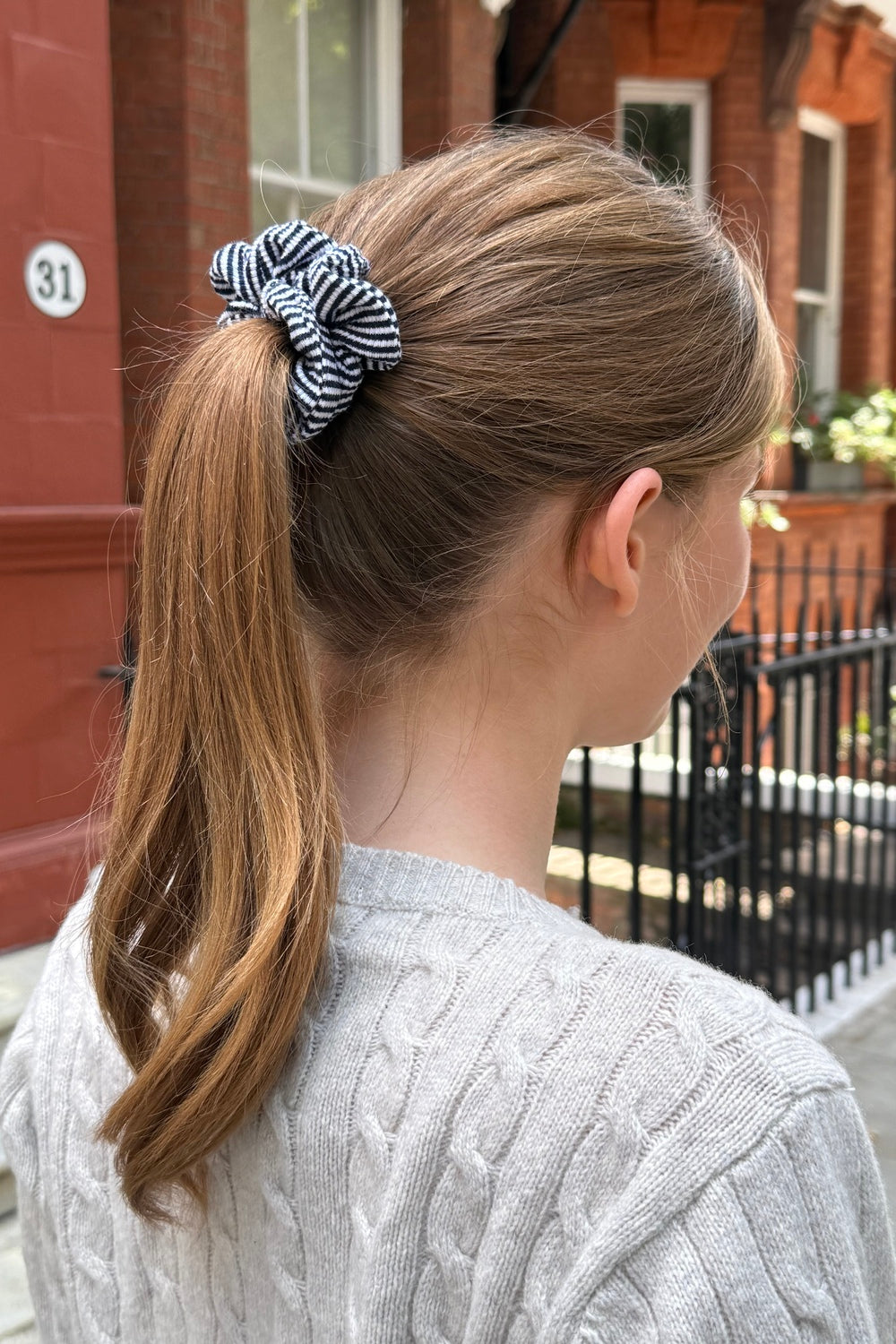 Striped Scrunchie | White And Black Stripe