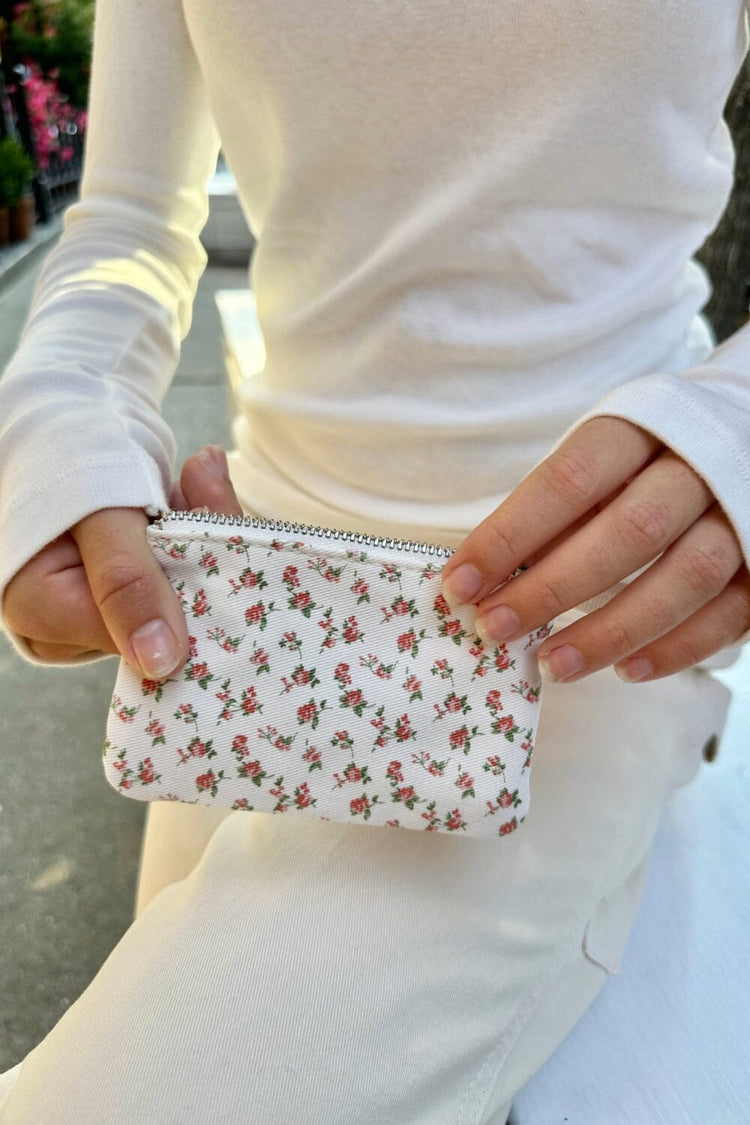 Floral Coin Purse | Red Green Floral