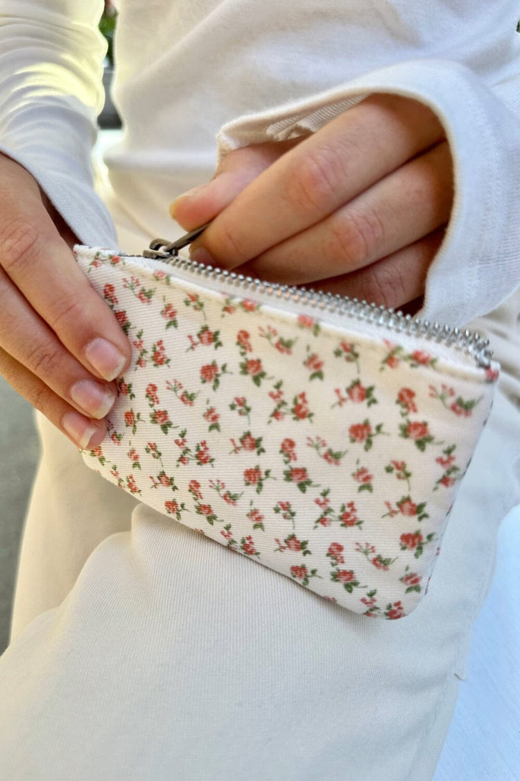 Floral Coin Purse | Red Green Floral