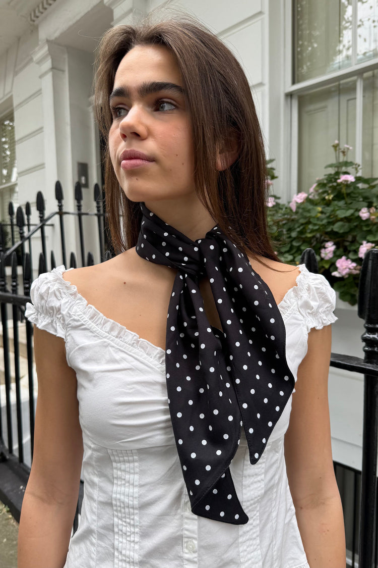 Polka Dot Scarf | Black White Polka Dots