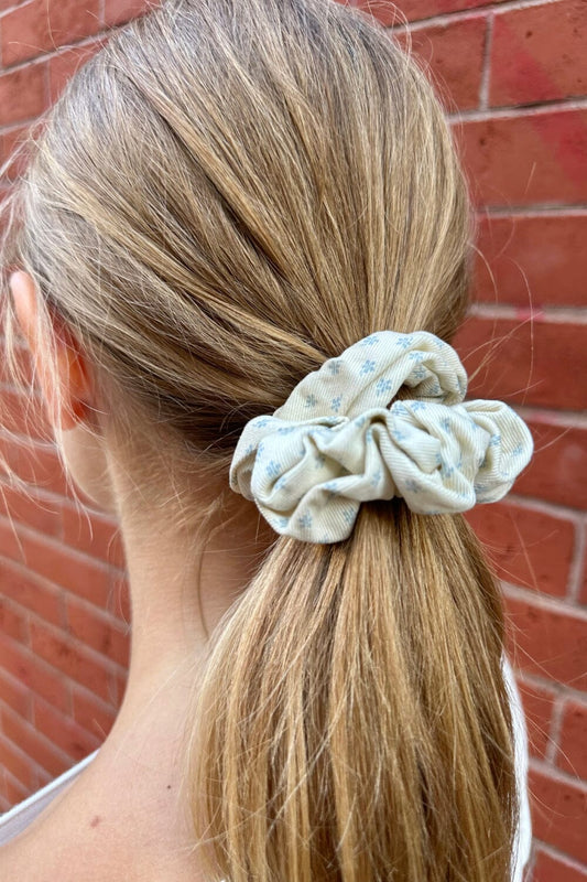 Cream Blue Floral