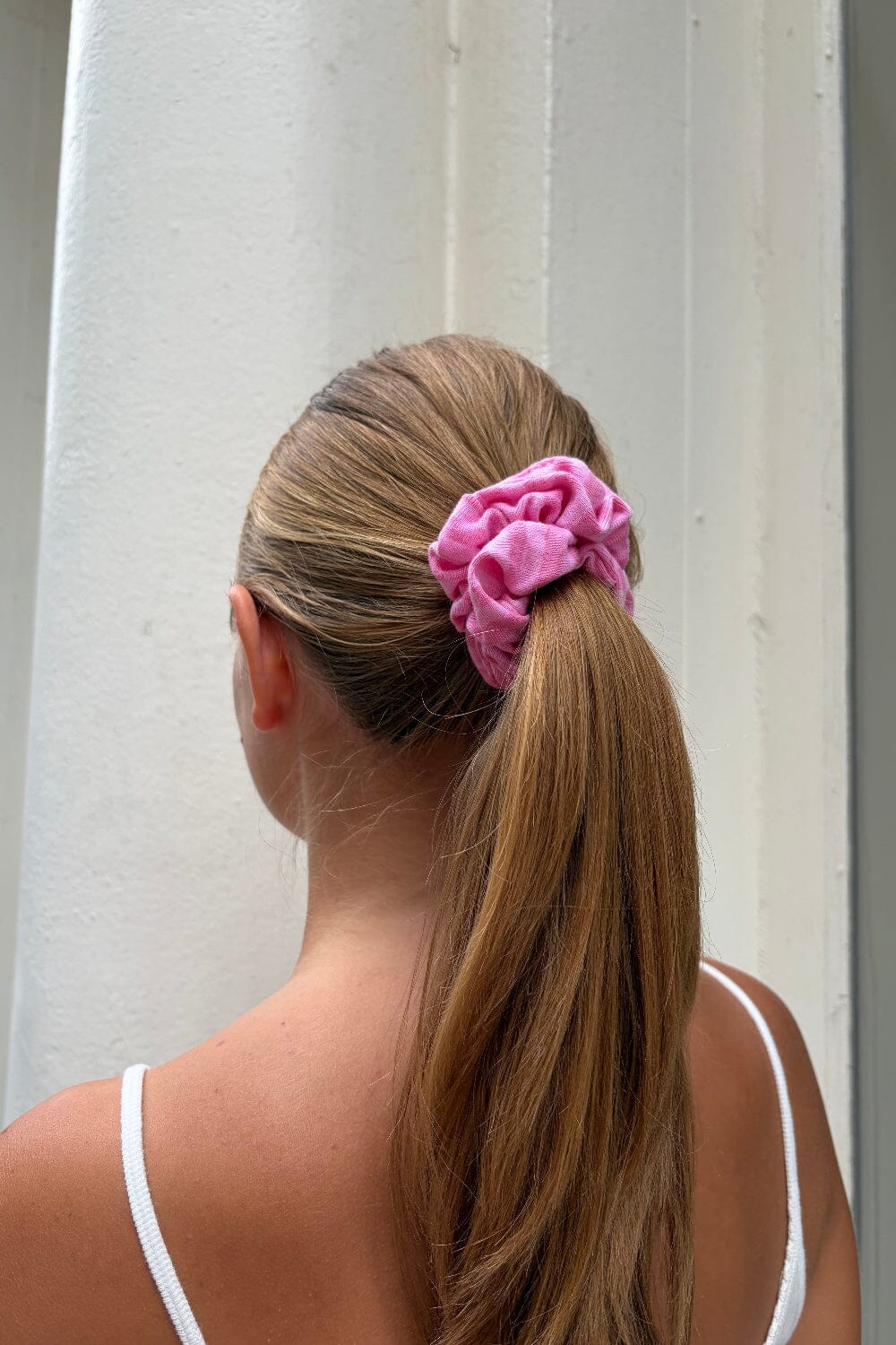Striped Scrunchie | Bubblegum Pink Stripes