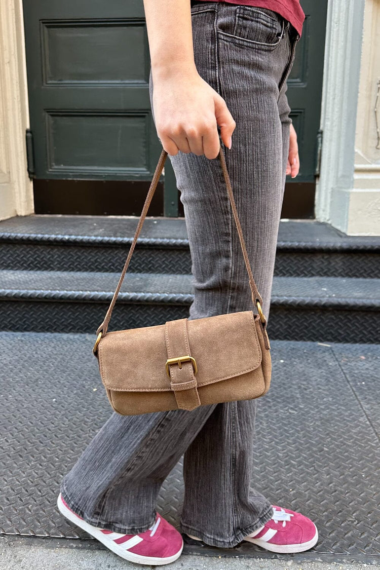 Suede Shoulder Bag | Brown Suede