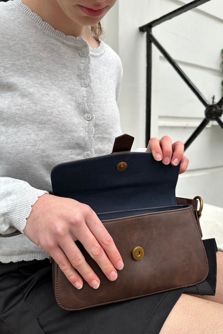 Brown Buckle Shoulder Bag | Brown