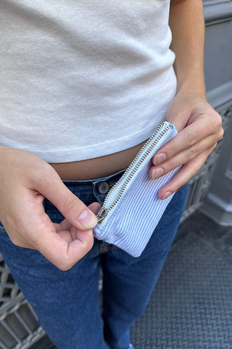 Striped Coin Purse | Cloudy Blue White Stripes