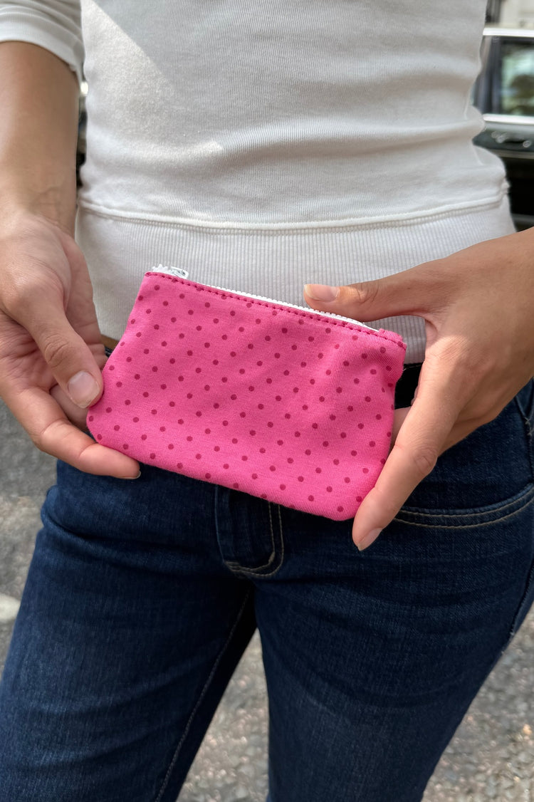 Polka Dots Coin Purse | Pink With Red Polka Dots