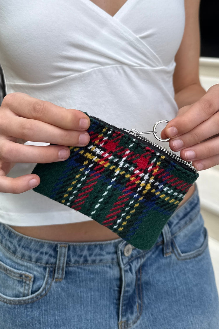 Plaid Coin Purse | Red Green Yellow With White Plaid
