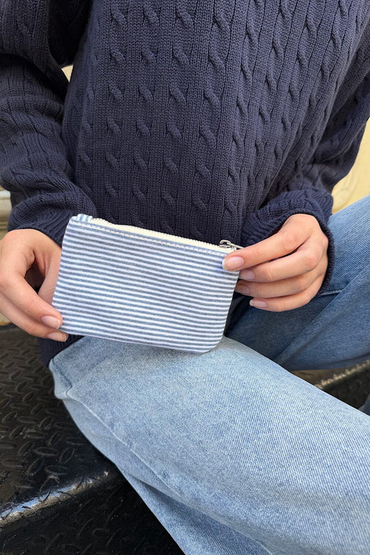 White And Navy Blue Thin Stripes