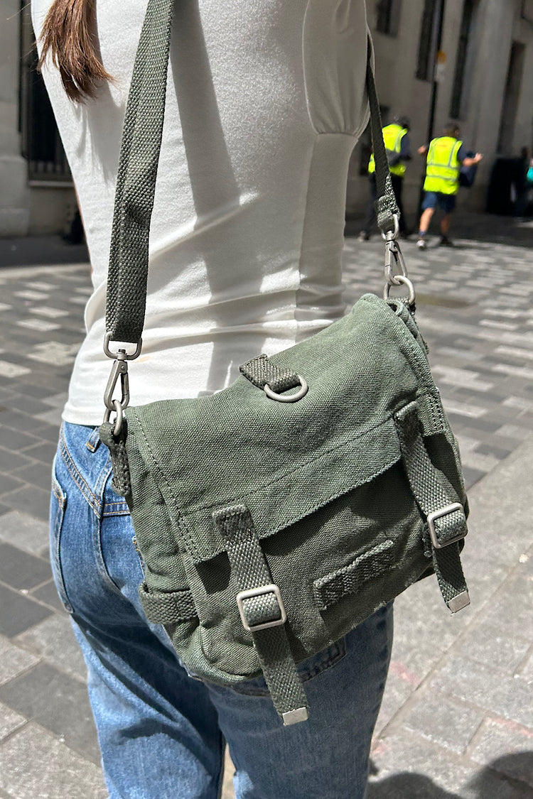Brandy Melville, Bags, Brandy Melville Military Green Canvas Messenger Bag