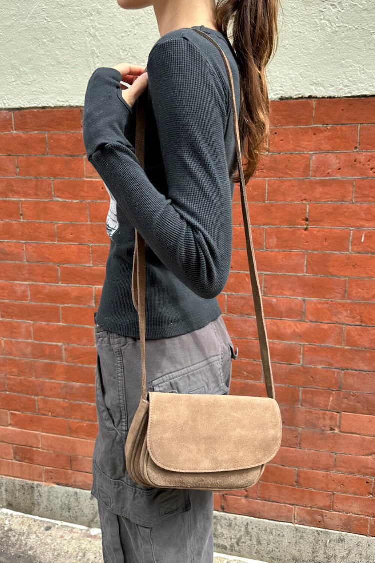 Suede Saddle Bag | Brown Suede