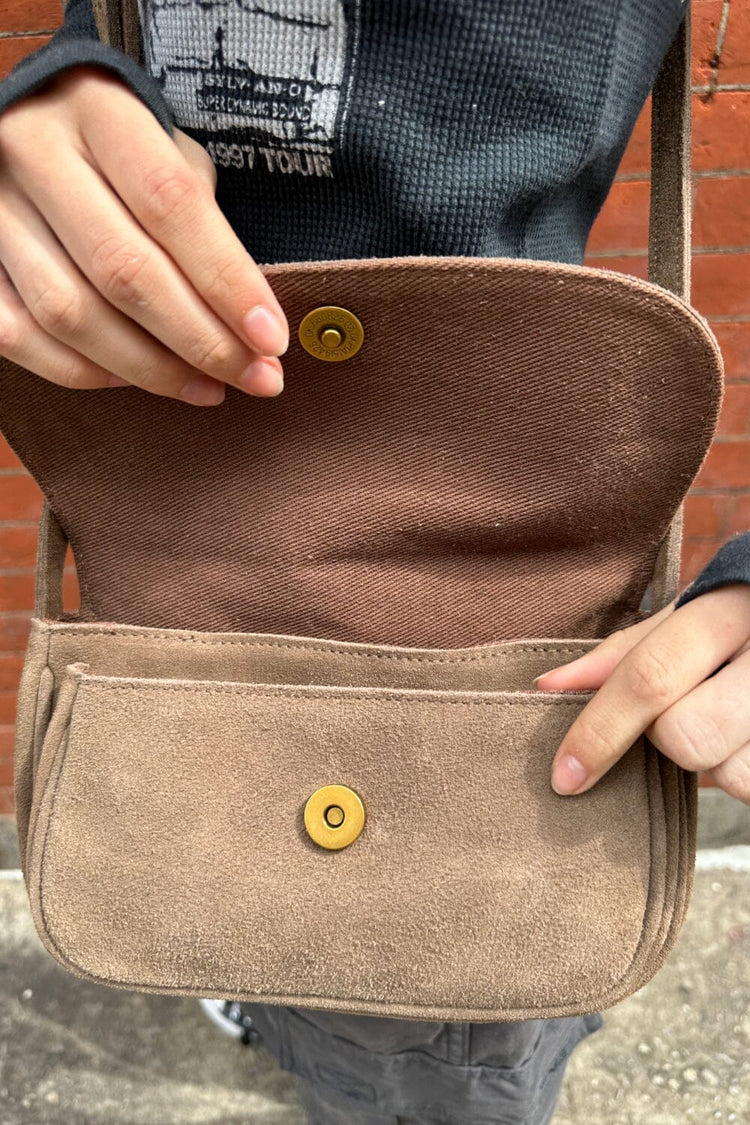 Suede Saddle Bag | Brown Suede