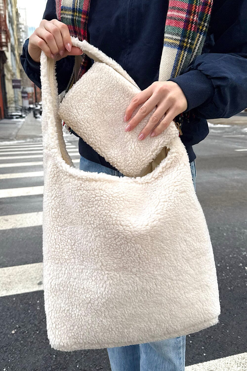 Sherpa Shoulder Bag | Natural White