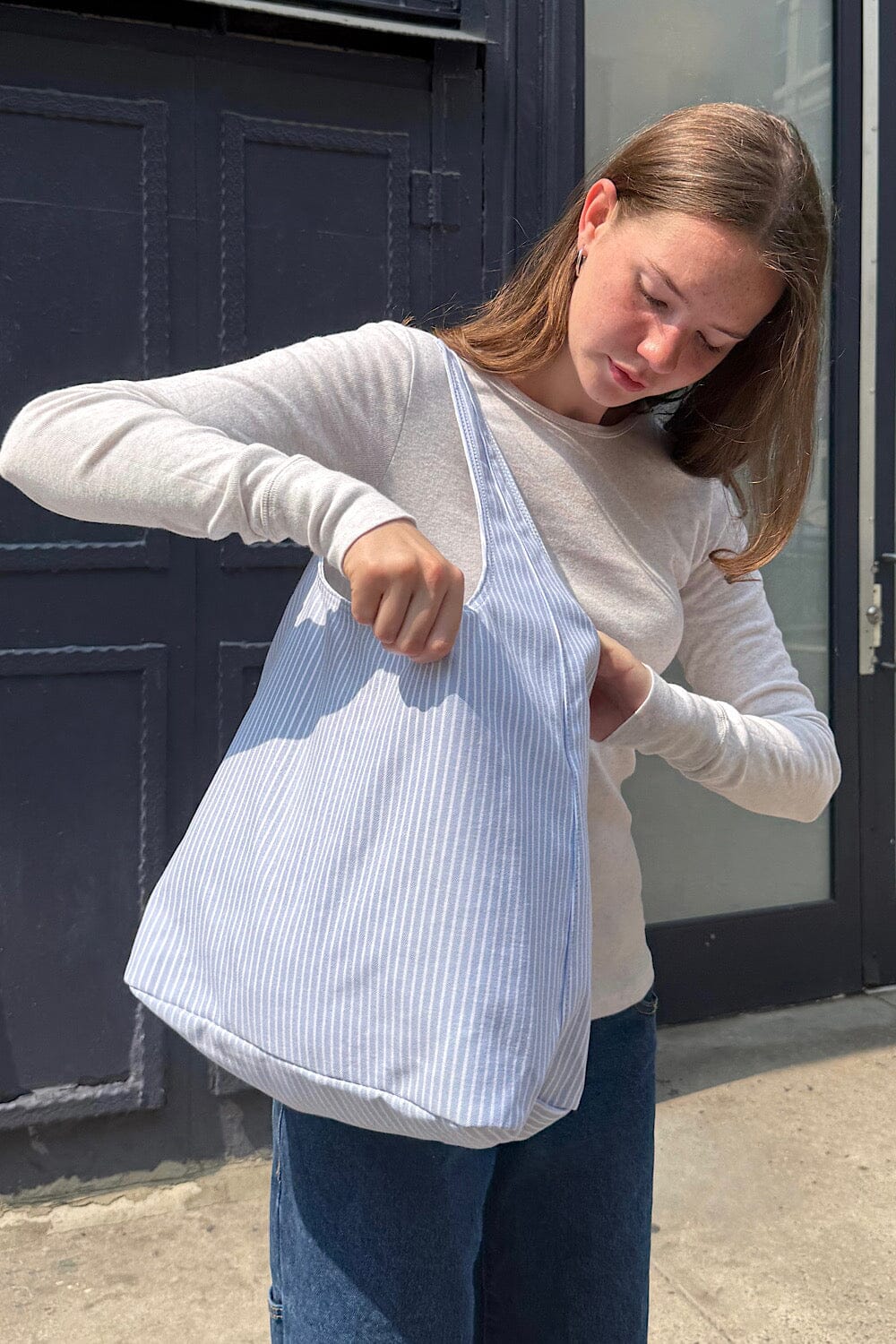 Blue With White Thin Stripes