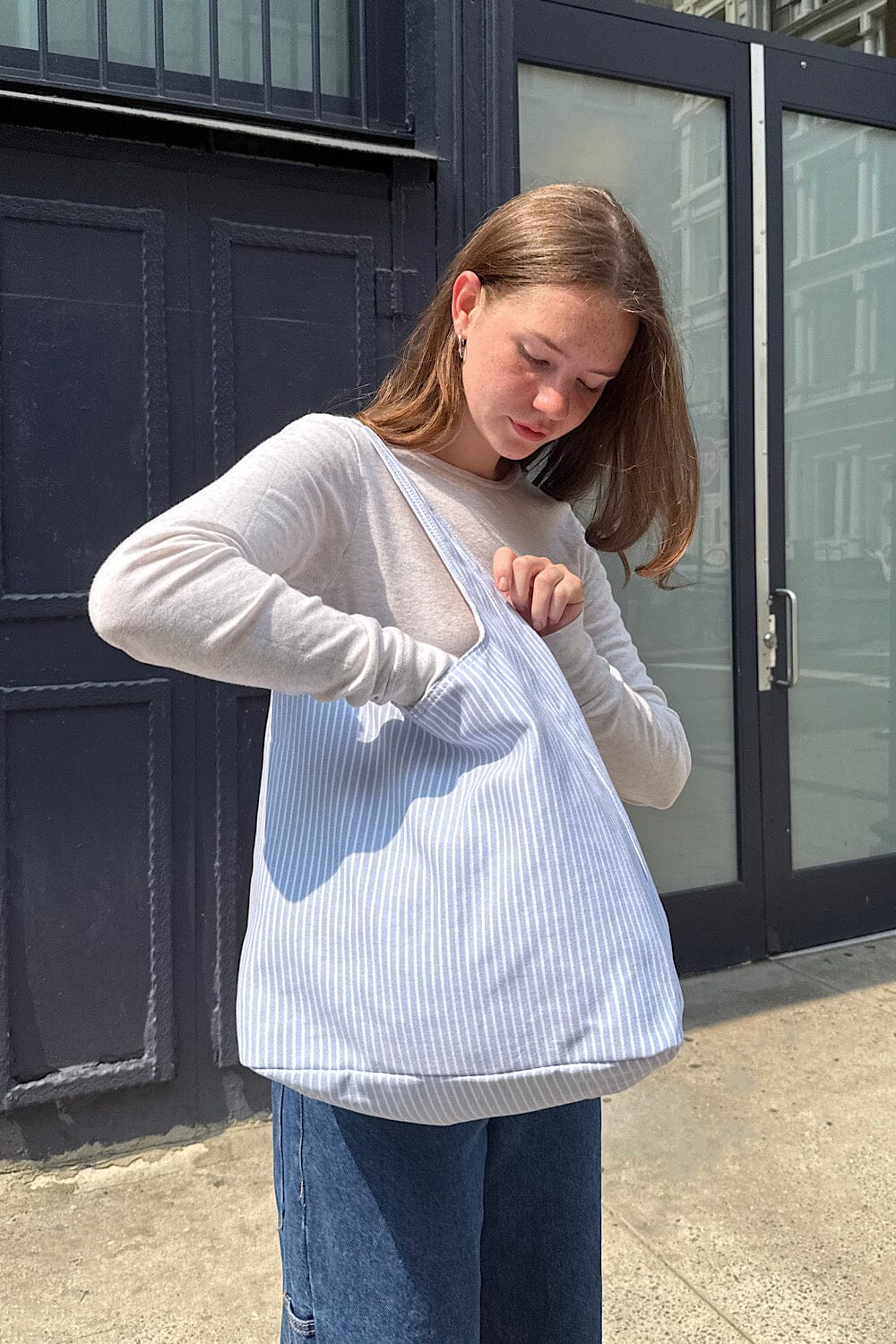 Blue With White Thin Stripes
