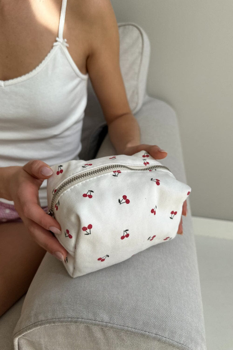 Cherry Mini Makeup Bag | Off White