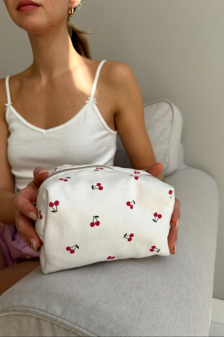 Cherry Mini Makeup Bag | Off White