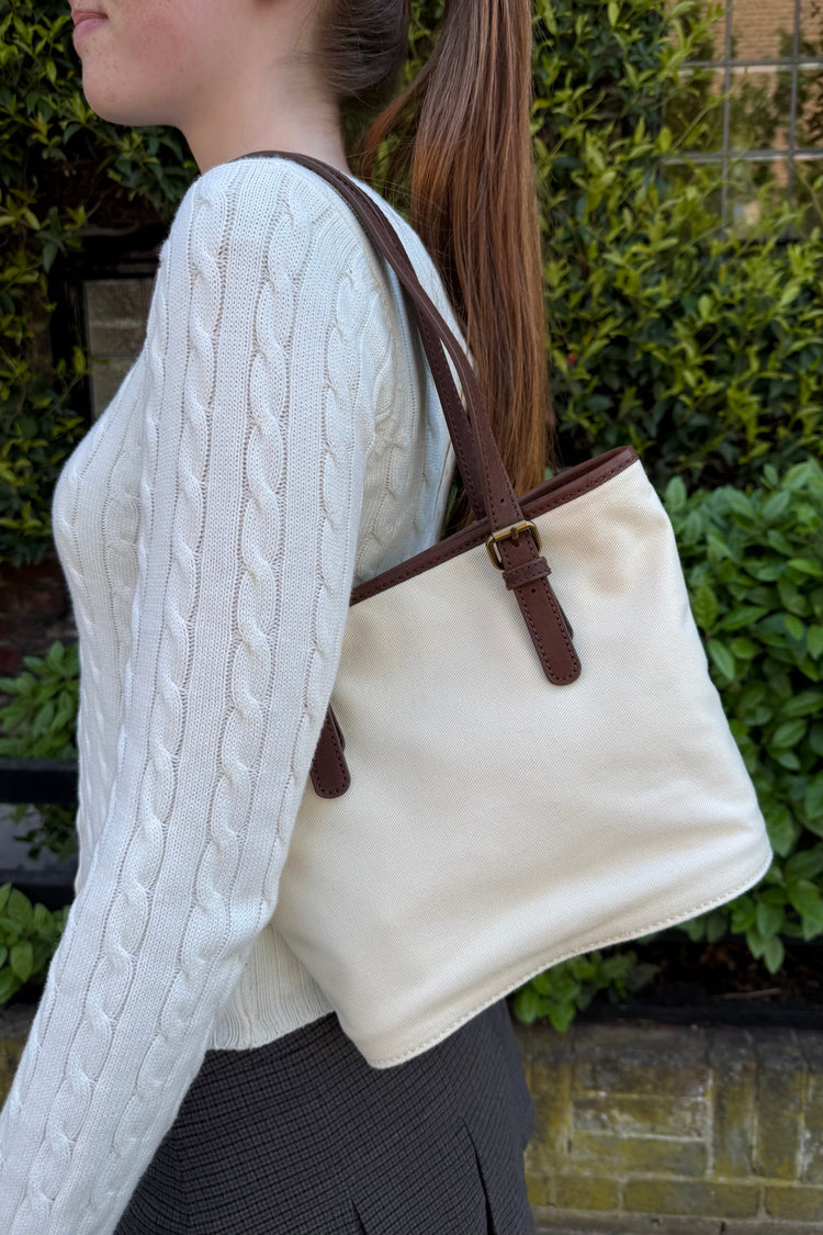 Buckle Leather Shoulder Bag | Ivory