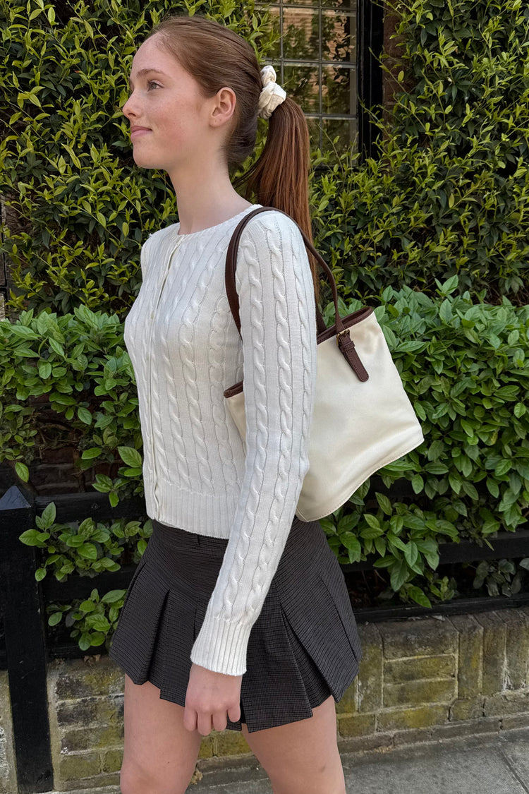 Buckle Leather Shoulder Bag | Ivory