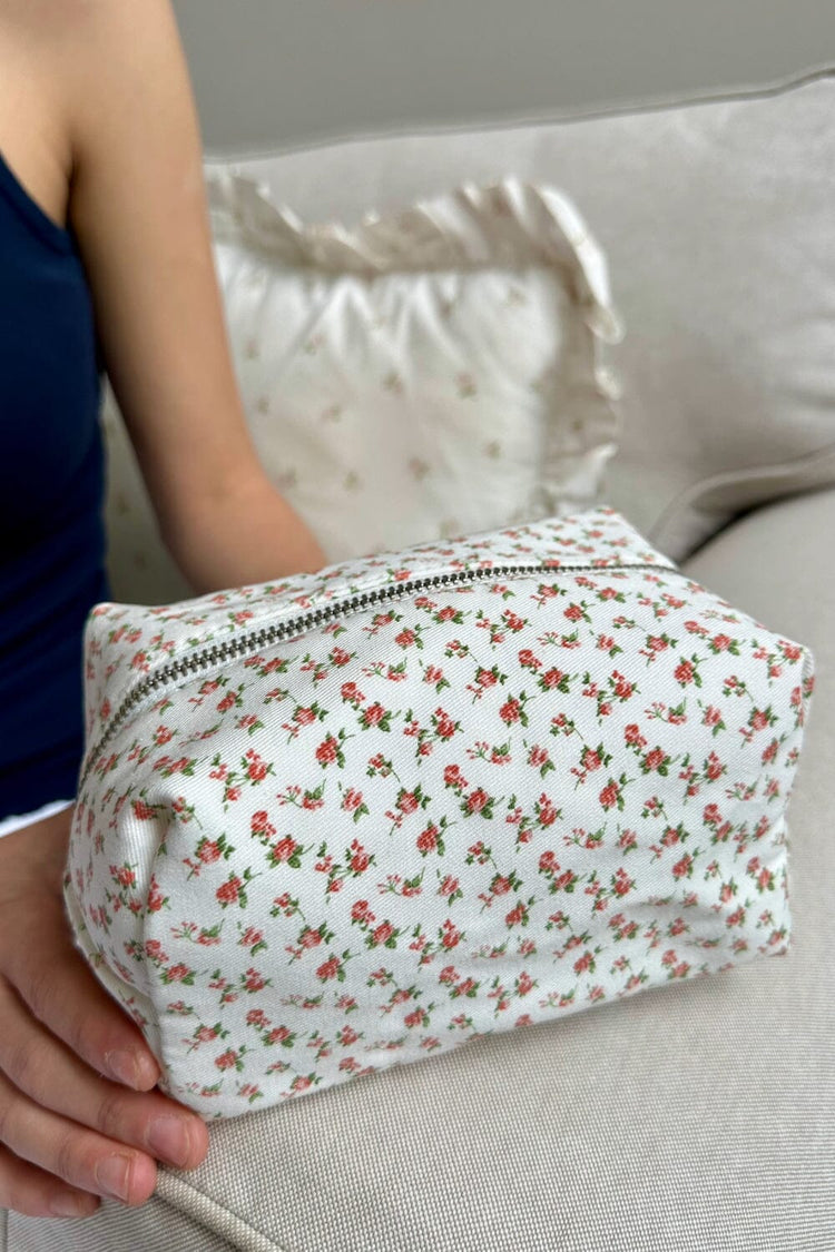 Roses Makeup Bag | Red Green Floral