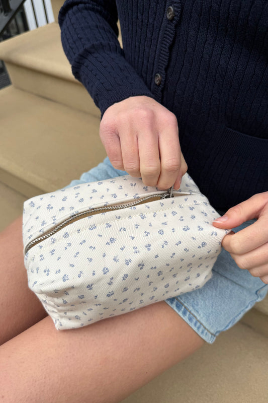 Ivory Light Blue Floral