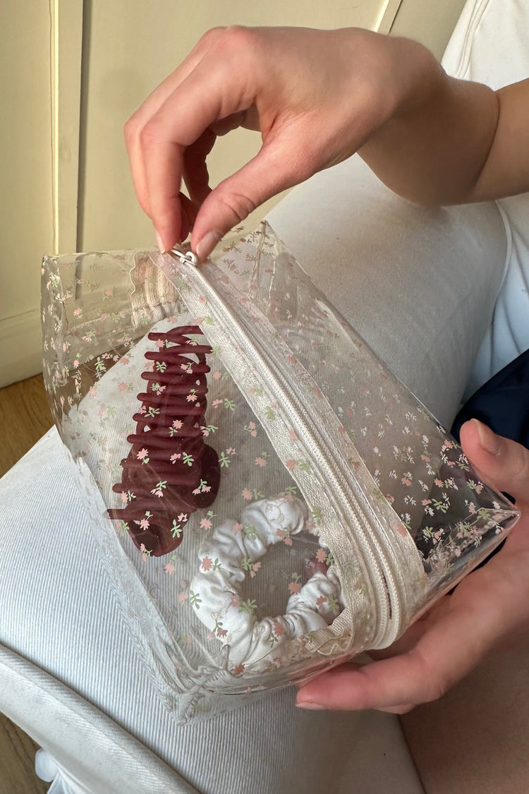 Floral Makeup Bag | Clear