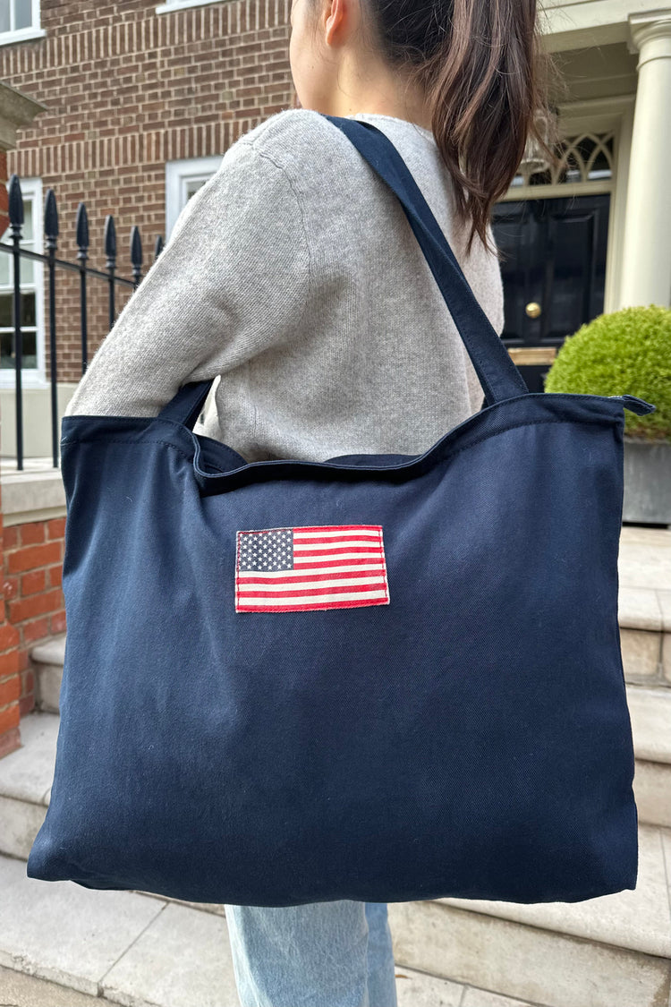 American Flag Tote Bag | Navy Blue