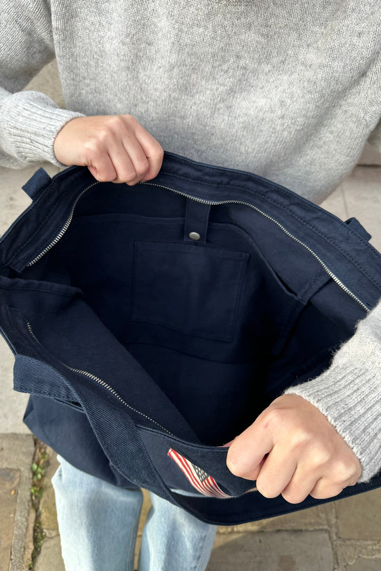 American Flag Tote Bag | Navy Blue