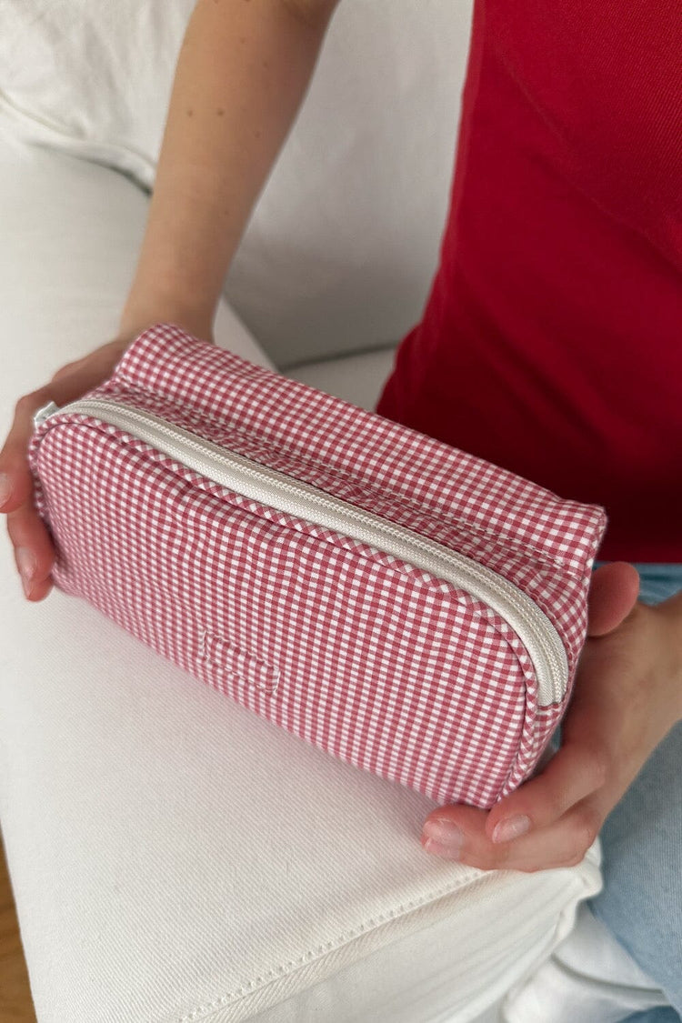 Checkered Makeup Bag | Red White Checkered