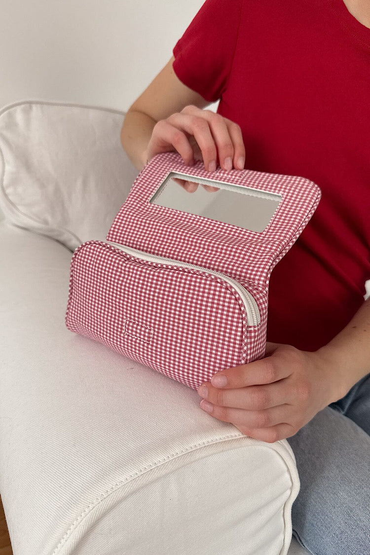 Checkered Makeup Bag | Red White Checkered