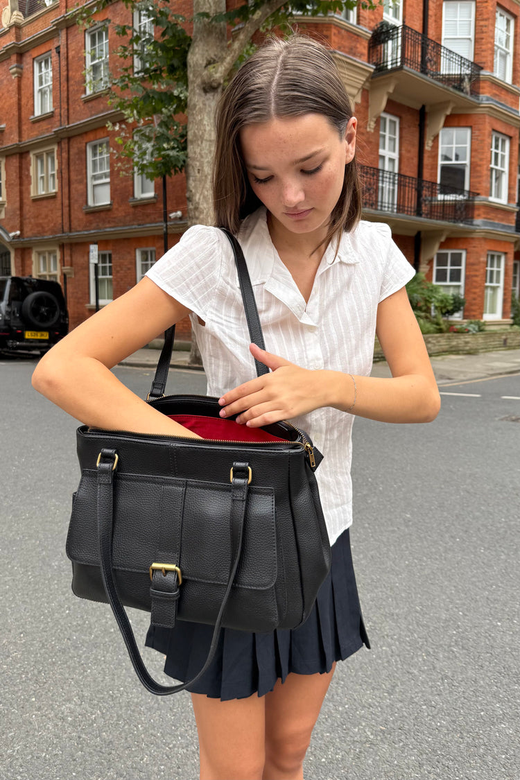 Leather Buckle Bag | Black