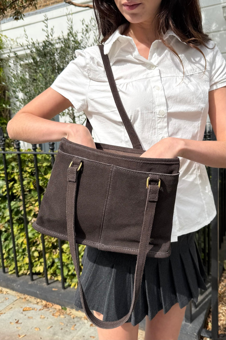Leather Shoulder Bag | Dark Brown