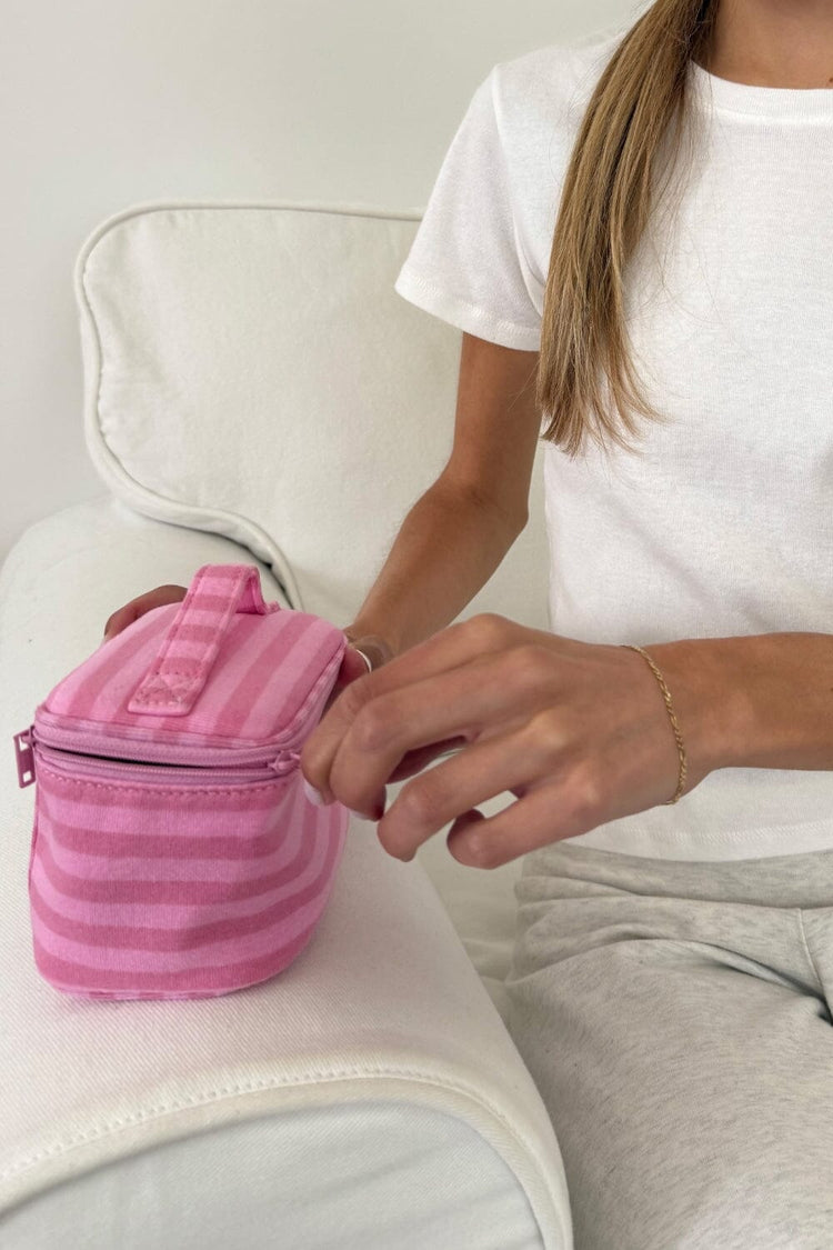 Stripes Makeup Bag | Bubblegum Pink Stripes