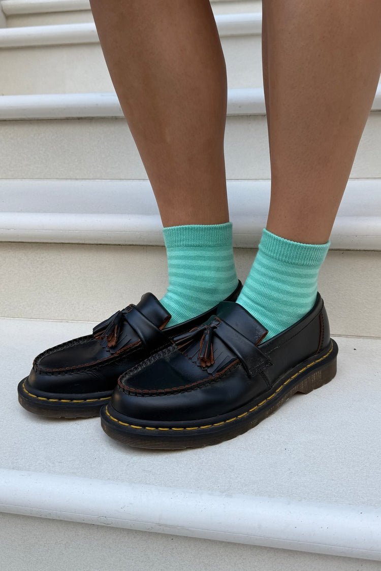 Stripes Socks | Green And Seafoam Green Stripes