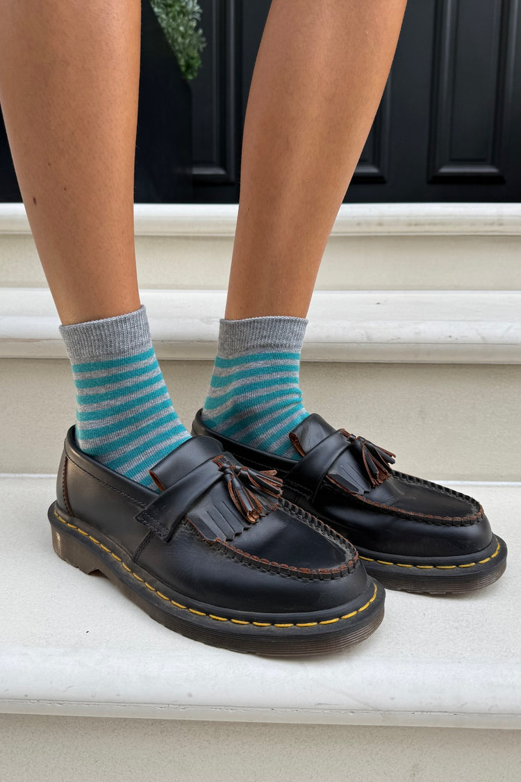 Striped Socks | Teal Grey Stripes
