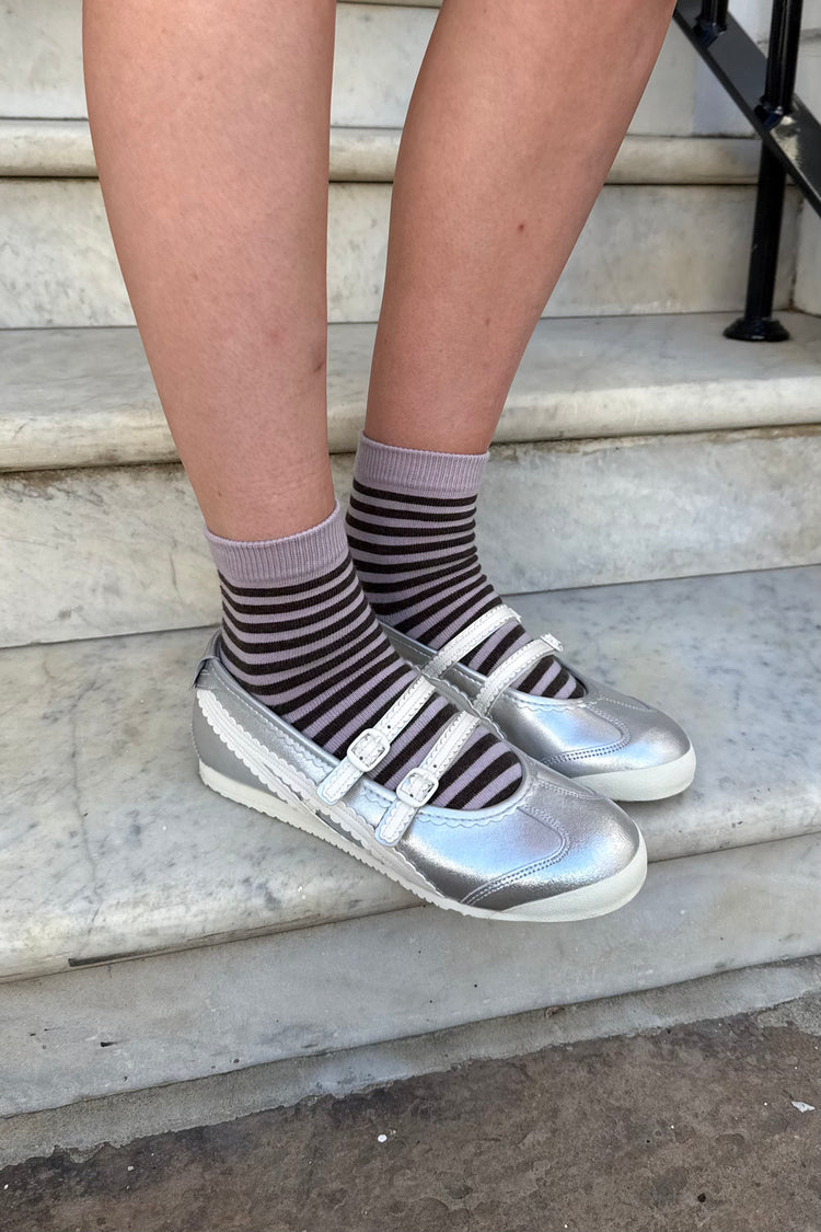 Striped Socks | Brown Purple Mauve Stripe