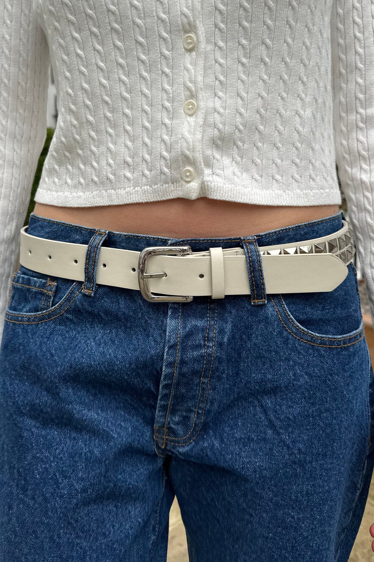 Studs Belt | Cream