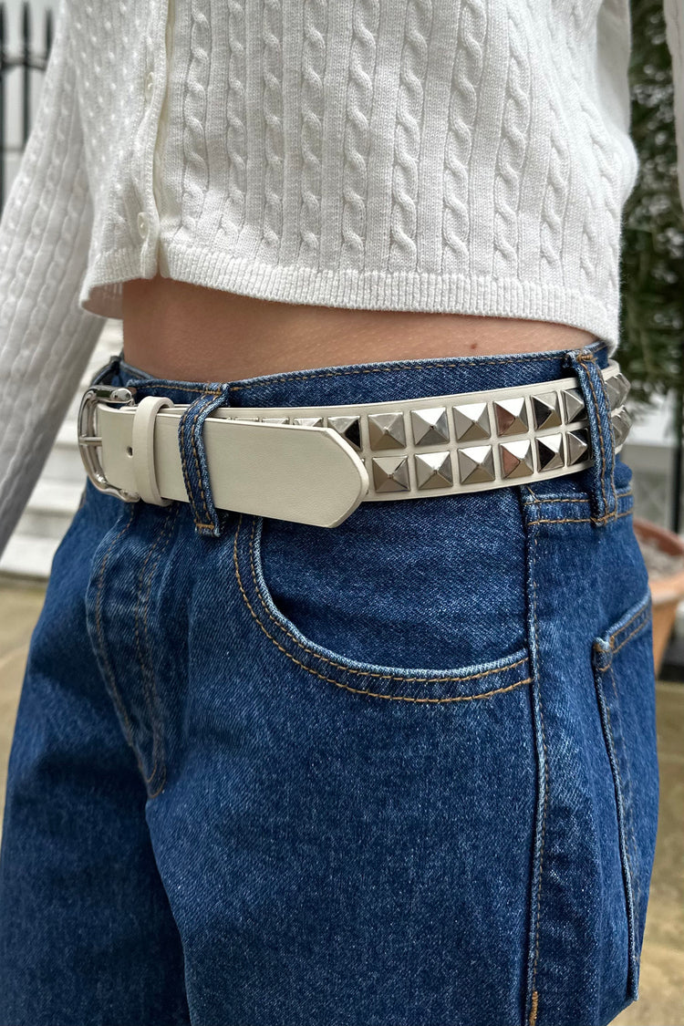 Studs Belt | Cream