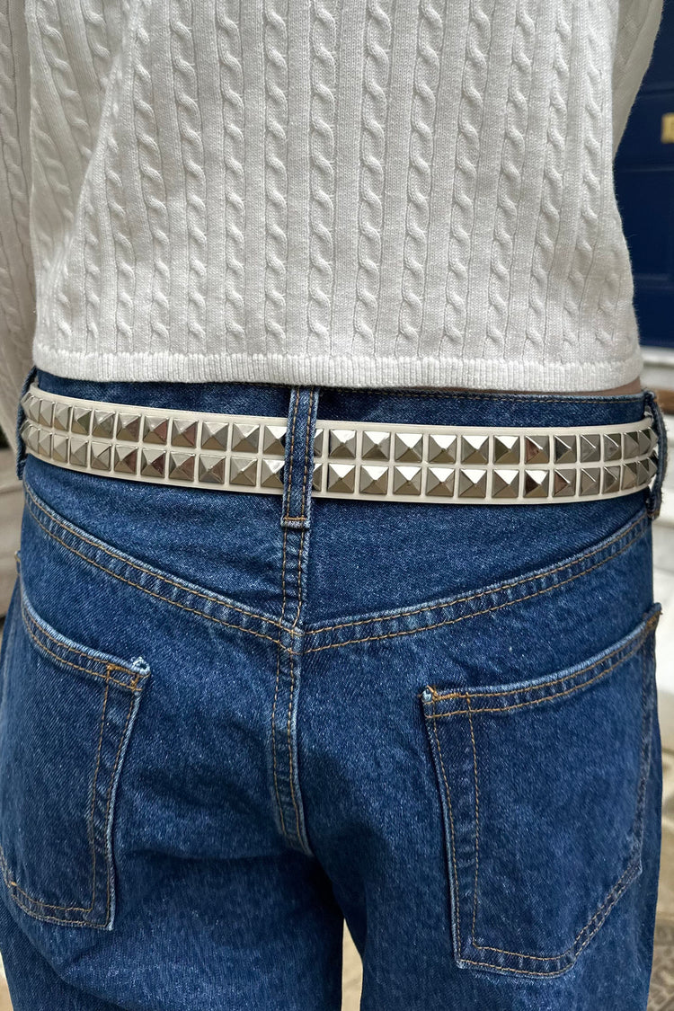 Studs Belt | Cream