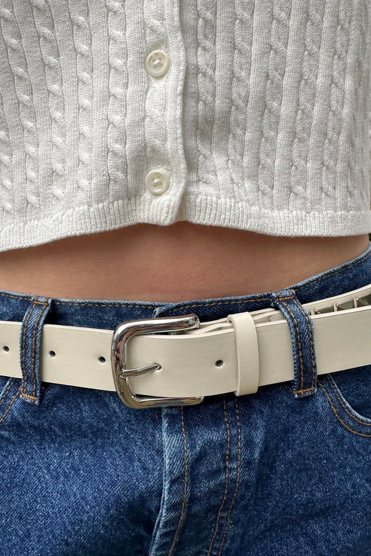 Studs Belt | Cream