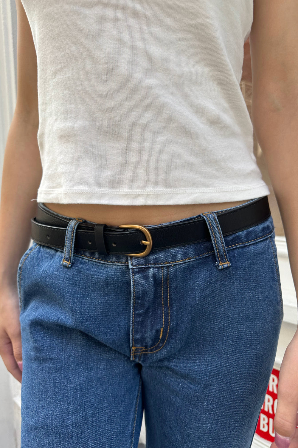 Faux Leather Buckle Belt – Brandy Melville UK