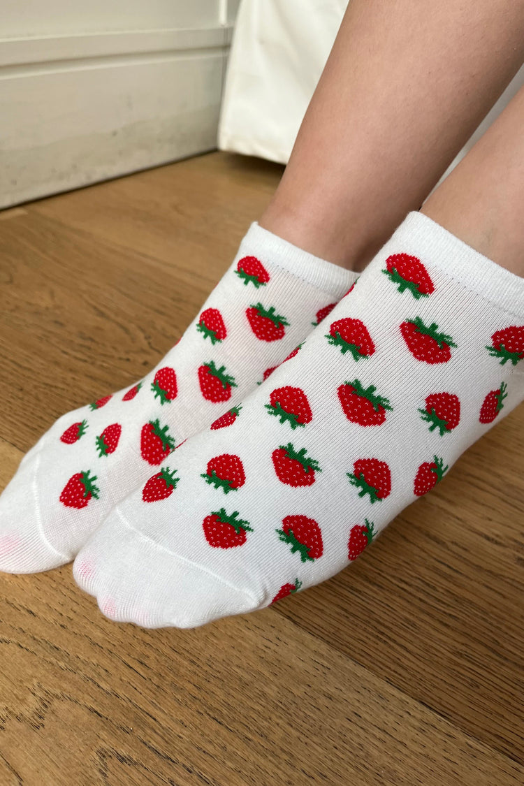 Strawberry Socks | White