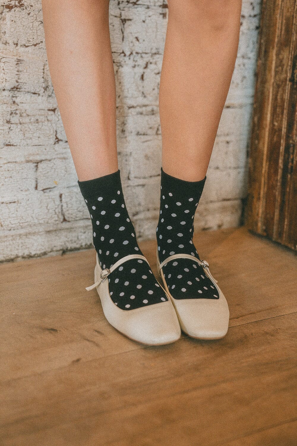 Polka Dots Socks | Black White Polka Dots